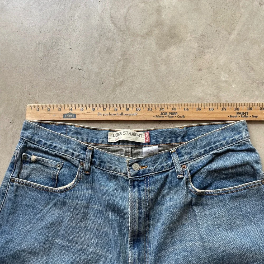 Levis 569 Loose Straight Jeans Mens 38x30 Medium Wash Blue Baggy Denim Pants